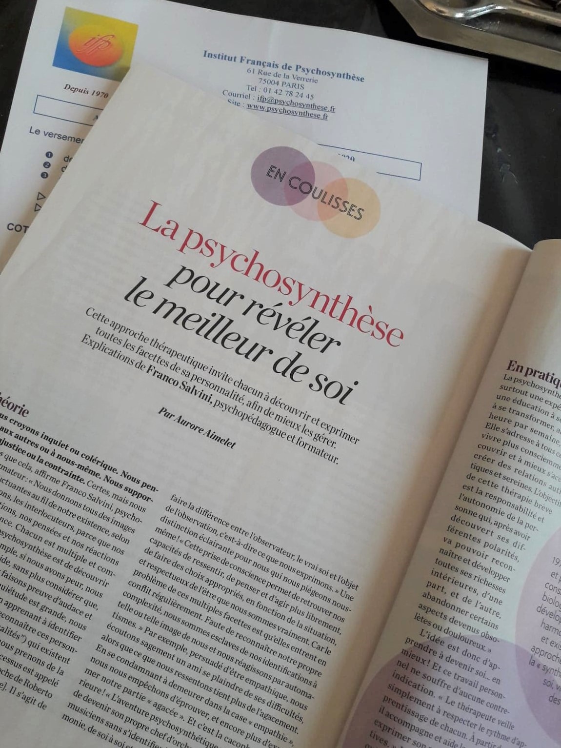 Article Psychologies magazine octobre 2020 p132